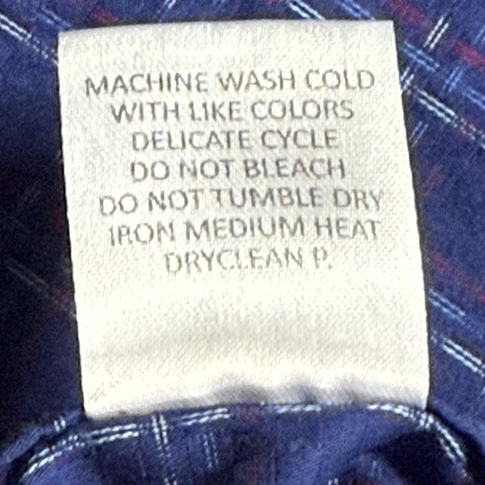 Quieti Button Down Shirt Mens XL Blue Plaid Cotton Long Sleeve Business Casual - Picture 5 of 9